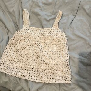 Cream Eyelet Tank Size L by Gilli